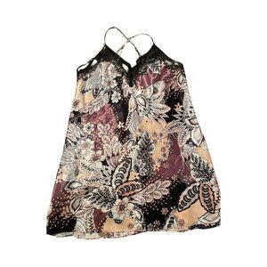 Vintage Linea Donatella Floral and Lace Slip Dress Size Large